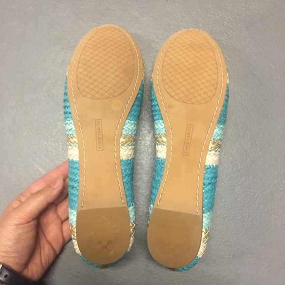 NWT Vince Camuto Lyon Blue & Gold Ballerina Flats - Picture 7 of 16